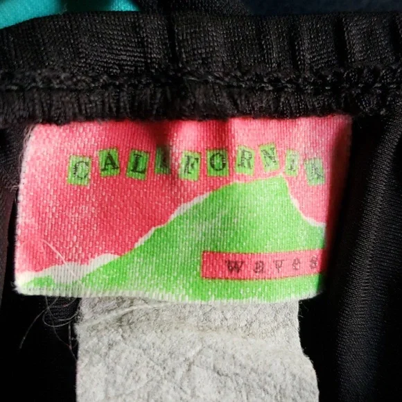 Bikini Bottoms Two-Fer Turquoise-Black Size Medium EUC - Picture 8 of 12